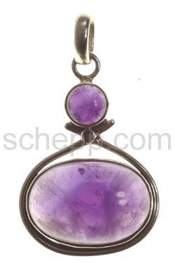 Pendant, amethyst, oval