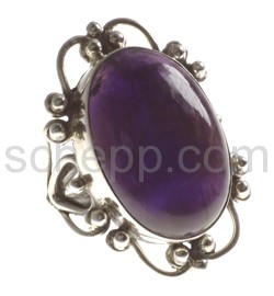 Ring, Amethyst, oval