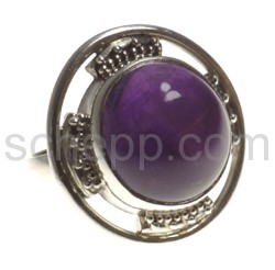 Ring, amethyst, round