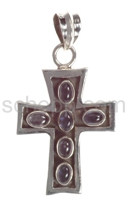 Pendant cross, amethyst