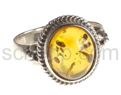 Ring, amber, oval