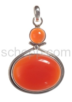 Pendant, carnelian, oval