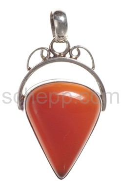 Pendant, carnelian, drop-shaped