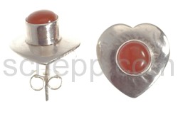 Ohrstecker Herz, Karneol