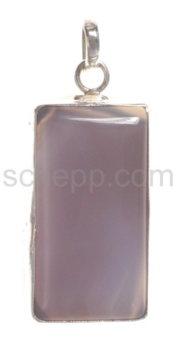 Pendant, chalcedony, rectangular