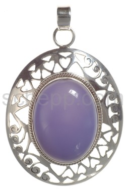 Pendant, chalcedony, oval