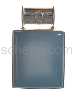 Pendant, chalcedony, rectangular