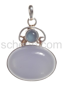 Anhnger, Chalcedon, oval