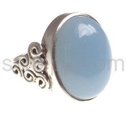 Ring, chalcedony, oval