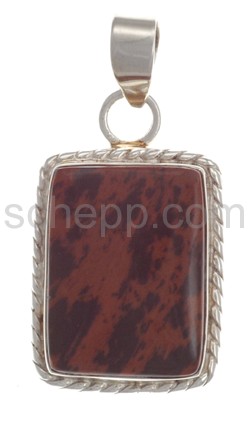 Pendant, Cafe-Obsidian, rectangular