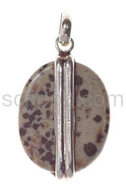 Anhnger, Dalmatiner-Jaspis, oval