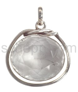 Pendant, rock crystal, oval