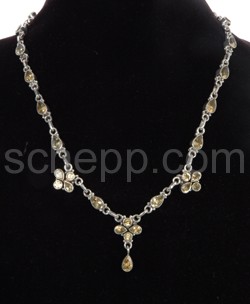 Collier, Citrine mit Facettenschliff