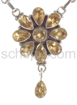 Collier, Citrine mit Facettenschliff