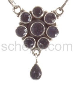 Collier mit Iolithen, Facettenschliff