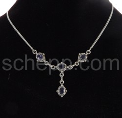 Collier mit Iolithen, Facettenschliff