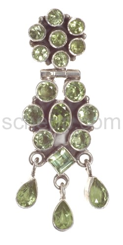 Pendant, facet cut peridot