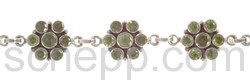 Link bracelet, facet cut peridots