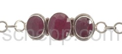 Link bracelet, facet cut rubies