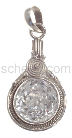 Pendant with facet cut zircons