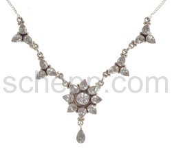 Collier with facet cut zircons