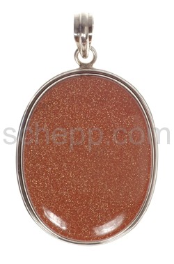 Pendant, goldstone, large