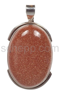 Pendant, goldstone, large