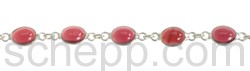 Link bracelet, garnets, cabochon cut