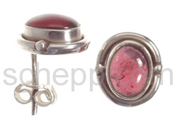 Ohrstecker, Granat, oval