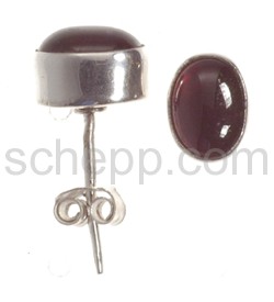 Ohrstecker, Granat, oval
