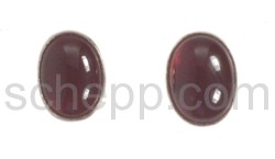 Ear studs, garnet, oval