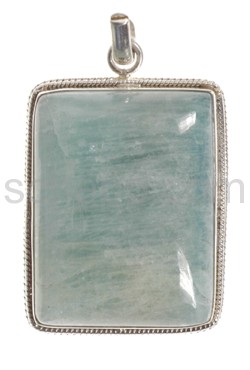 Pendant, jade, rectangular