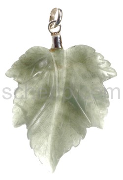 Pendant leaf, jade