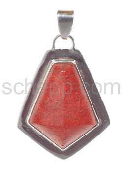 Pendant, coral, angular