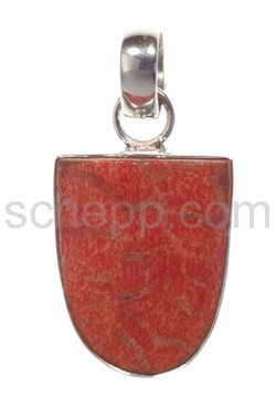 Pendant, coral, rounded