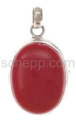 Pendant, coral, oval