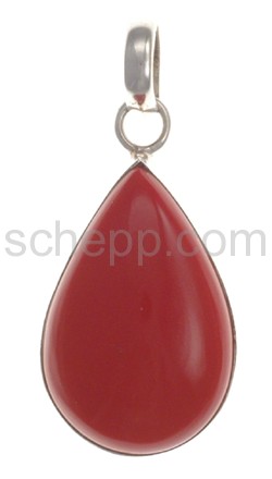 Pendant, coral, drop shape