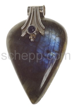 Pendant, labradorite, drop shape