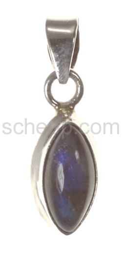 Pendant, labradorite, navette shape