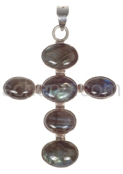 Pendant cross, labradorite