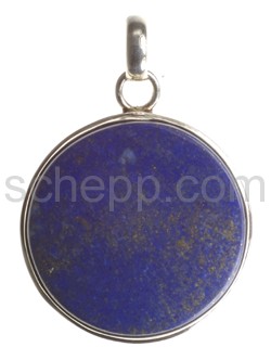 Pendant, lapis lazuli, round