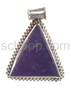Pendant, lapis lazuli, triangular