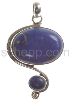 Pendant with two oval lapis lazuli