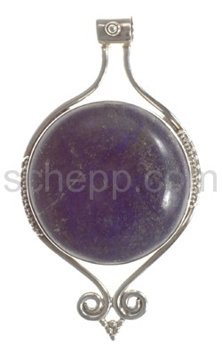 Pendant, lapis lazuli, round