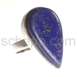 Ring with lapis lazuli, drop shape