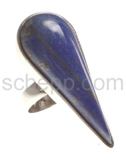 Ring with lapis lazuli, drop shape