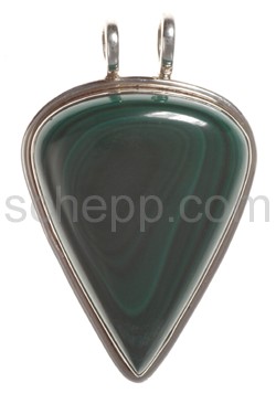 Pendant, malachite, drop shape