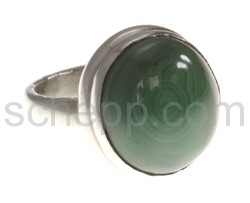 Ring with malachite, round