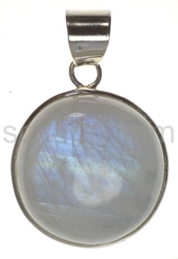 Pendant, moonstone, round