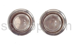 Ear studs, moonstone, round